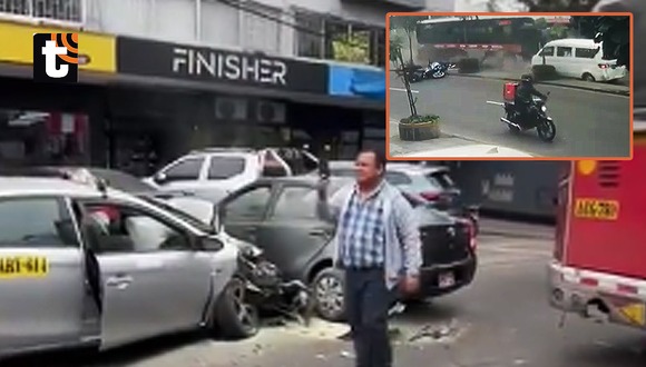 TROME - Video del preciso instante del choque múltiple en Miraflores.