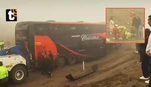 Variante de Pasamayo se tiñe de sangre: bus se vuelca, deja una mujer muerta y 33 heridos