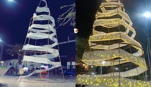 ¡Indignación en Chiclayo! Polémico árbol navideño desata ira de vecinos: “Es una burla”