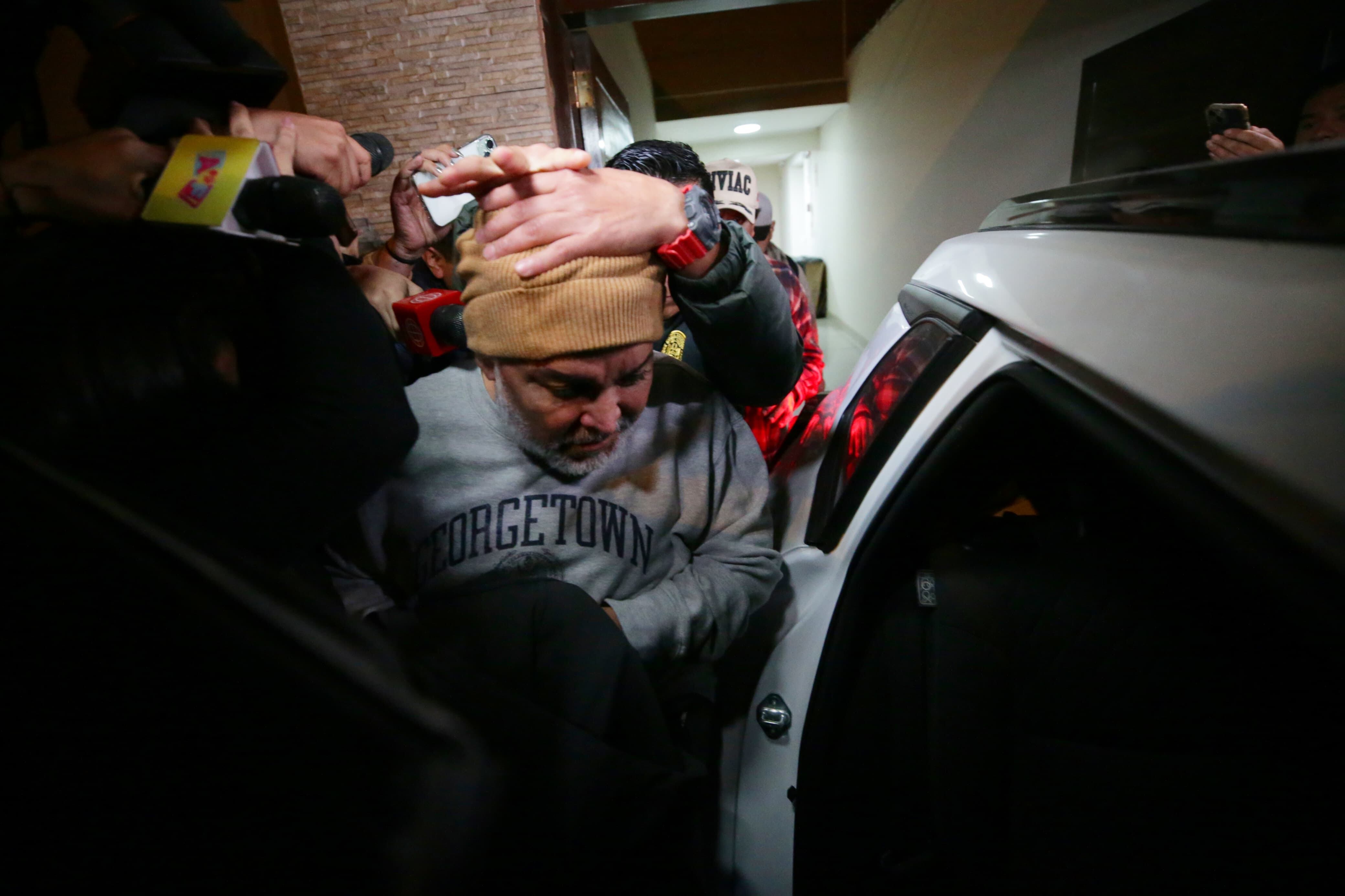 Andrés Hurtado en el momento de su detención. Foto: César Bueno @photo.gec