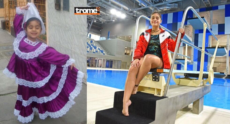 Orgullo blanquirrojo. A sus 14 años, Ana acaba de ganar doble medalla de oro para el Perú. Antes de la natación aprendió a bailar marinera, (Trome / Legado)