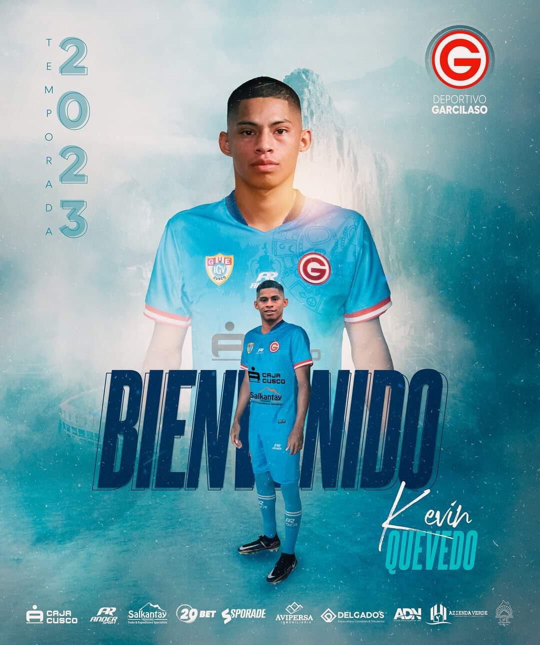Kevin Quevedo ya es nuevo jugador de Deportivo Garcilaso para la temporada 2023. Foto: Deportivo Garcilaso.
