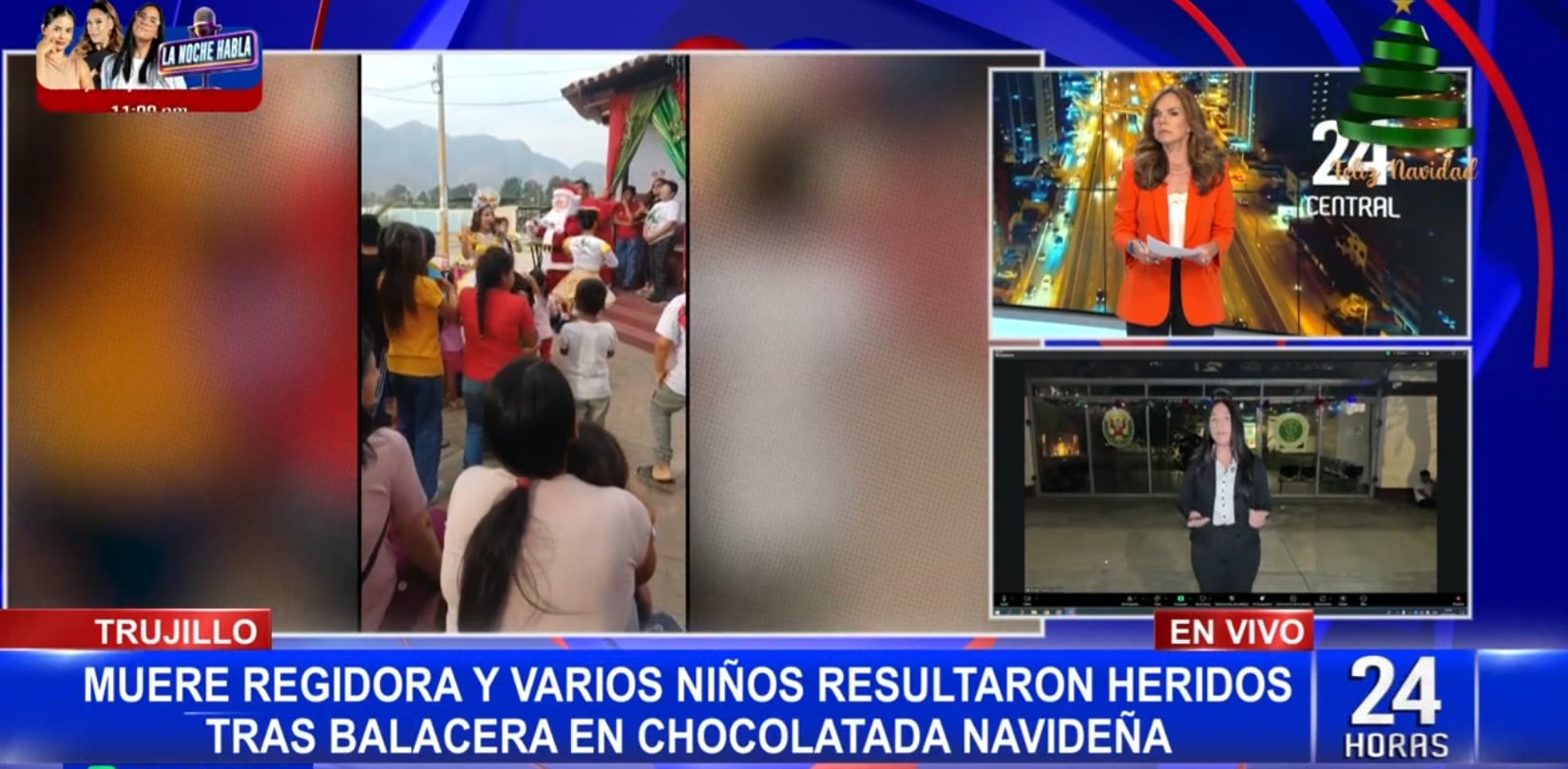 Sicarios abren fuego y matan a regidora en chocolatada navideña en Ascope, La Libertad.