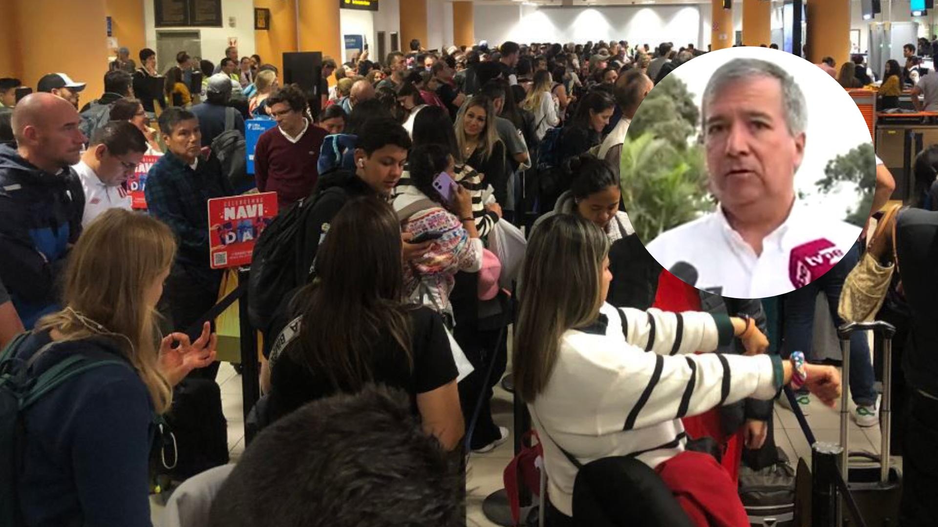 Caos en Aeropuerto Internacional Jorge Chávez por retraso y cancelación de vuelos.