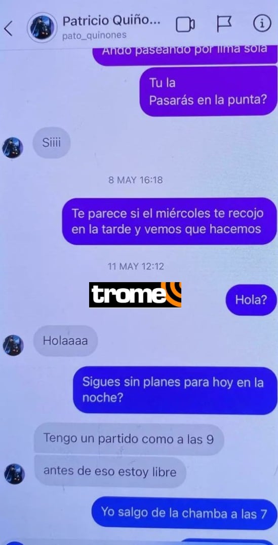 Se filtran chats entre Andrea San Martín y 'Pato' Quiñones. Foto: Instagram