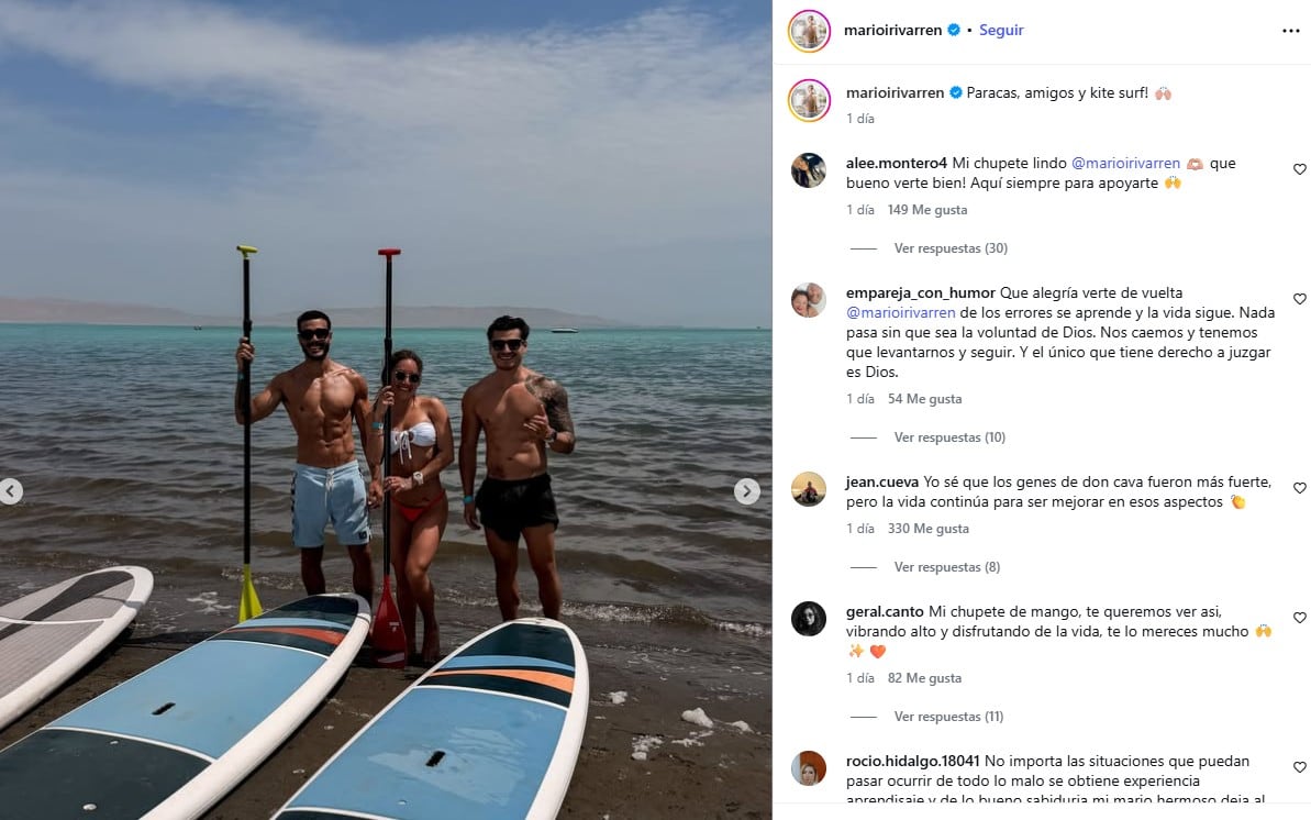 Mario Irivarren comparte publicación junto a Ximena Hoyos.