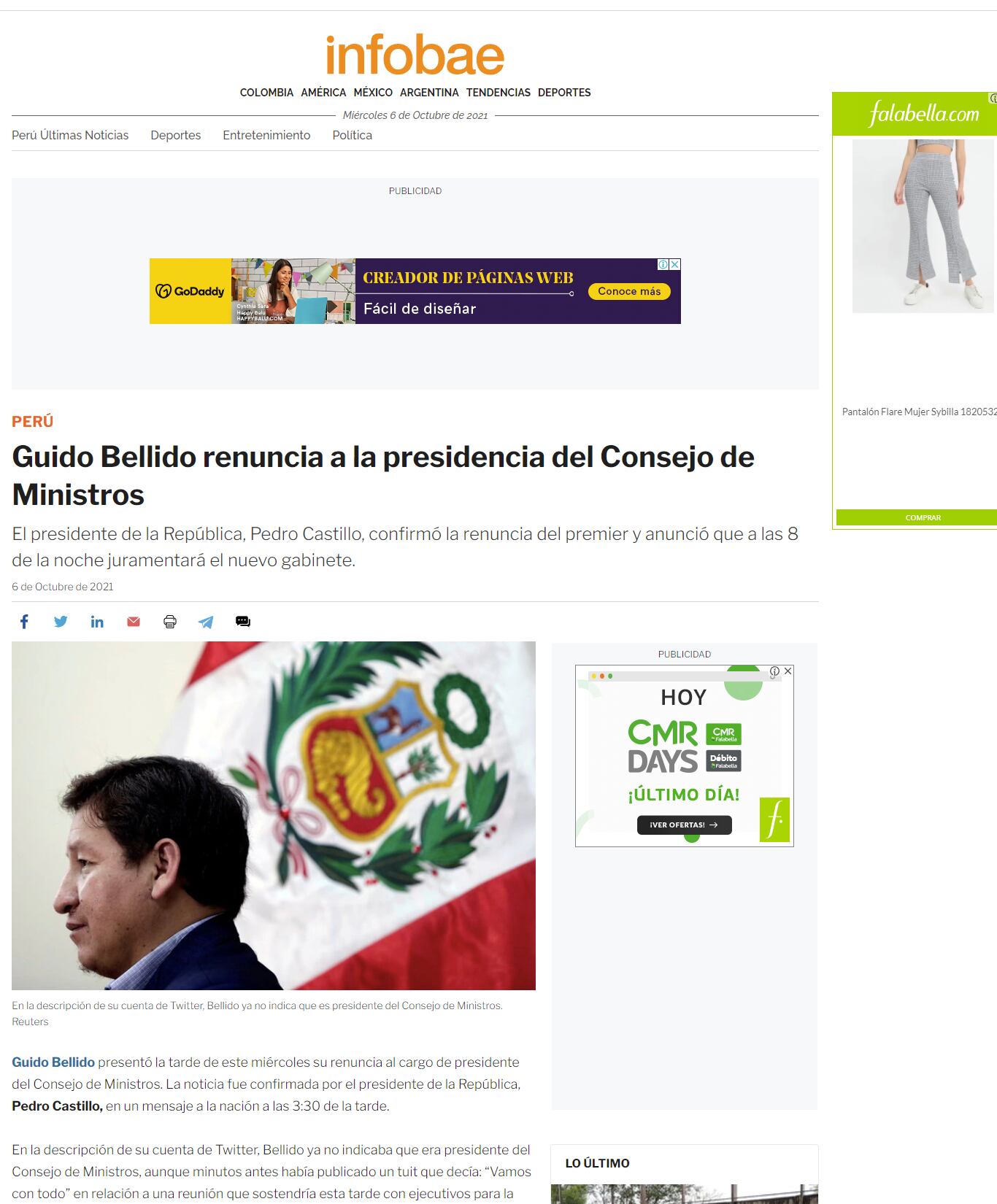 Guido Bellido en Infobae.