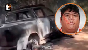 ¡Salvajes! Delincuentes secuestran a empresario y queman a sus acompañantes dentro de camioneta