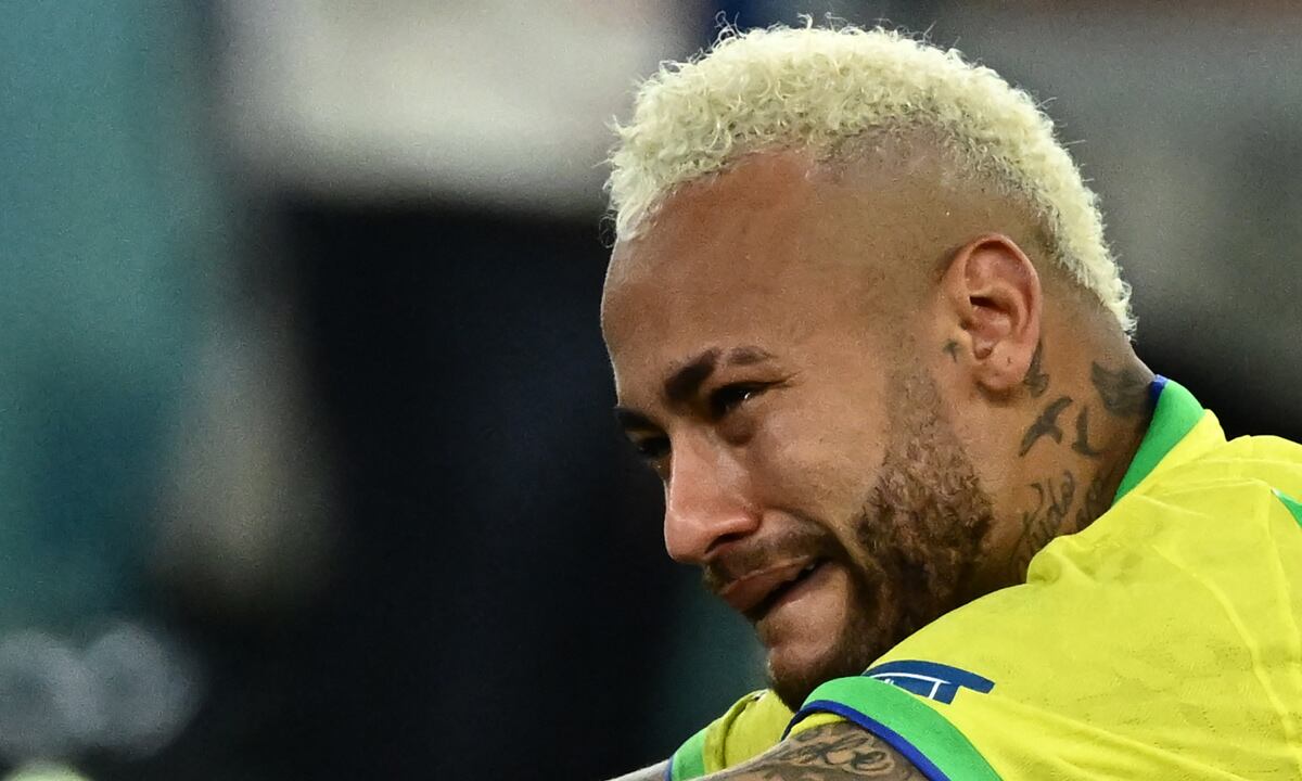 Las lágrimas de Neymar son las de un país que soñaba con un nuevo título MundialFoto: AFP.