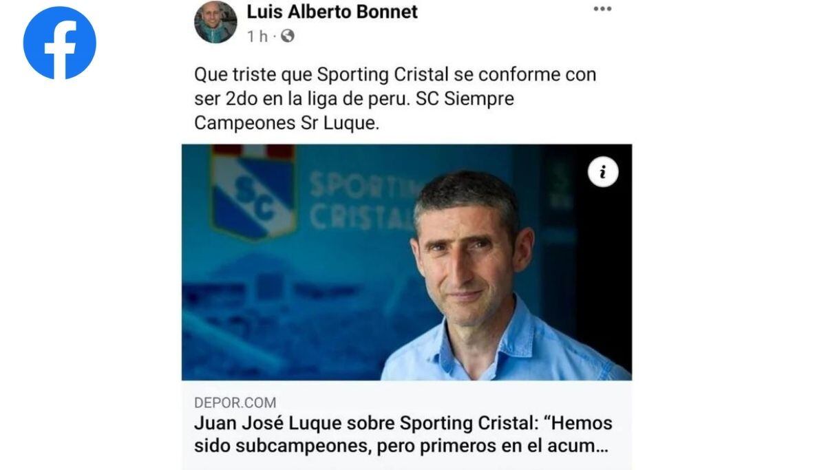 Hinchas de Sporting Cristal apoyaron opinión del goleador (Captura)
