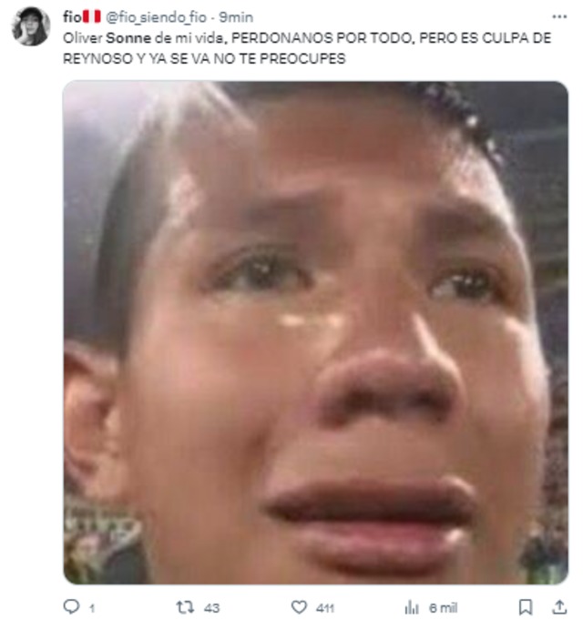 Usuarios de las redes sociales se solidarizan con Oliver Sonne porque no pudo jugar ni un minuto del Perú vs. Venezuela