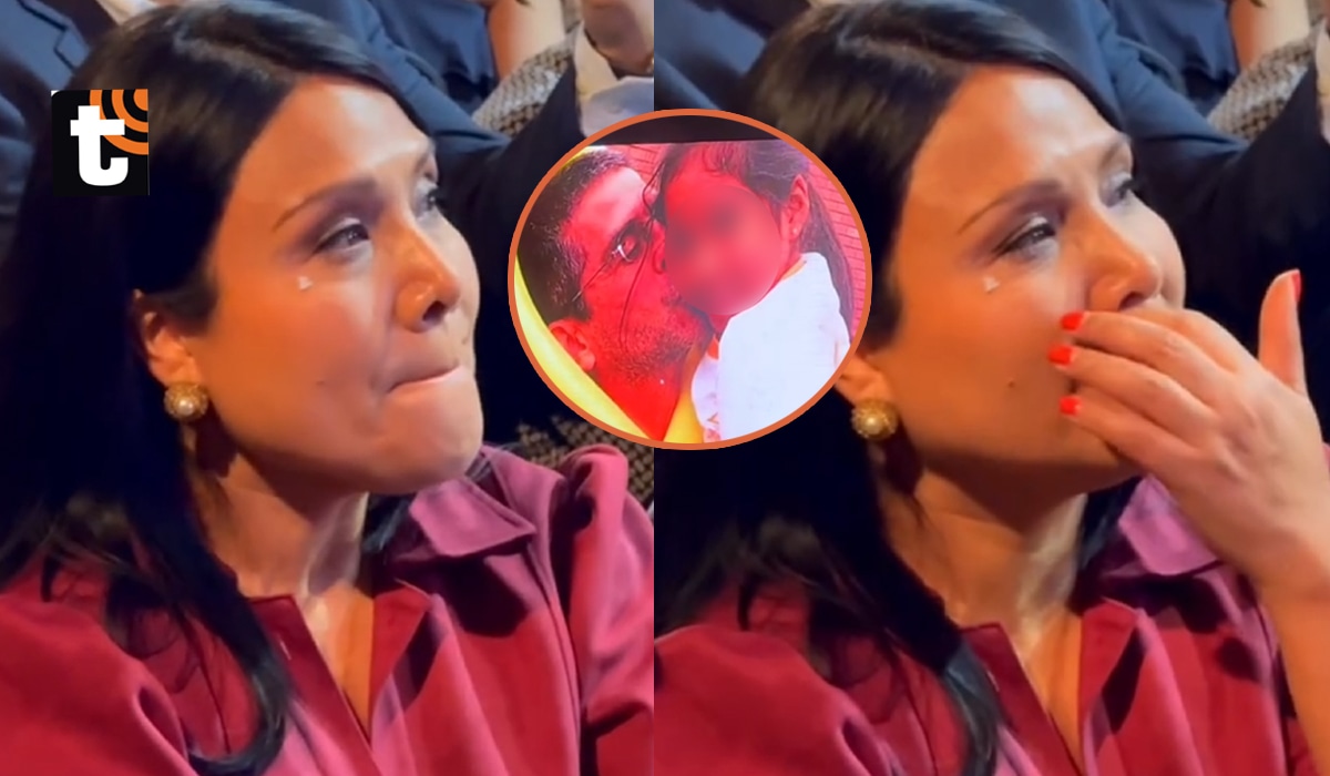 as imágenes mostraban al empresario junto a su retoño cuando era niña, lo que provocó una visible reacción en Tula, quien no pudo contener el llanto.