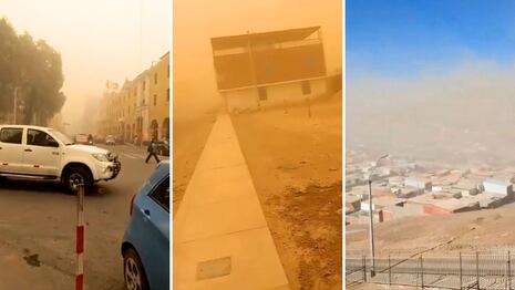 Nazca: inusual tormenta bloquea el tránsito y genera pánico