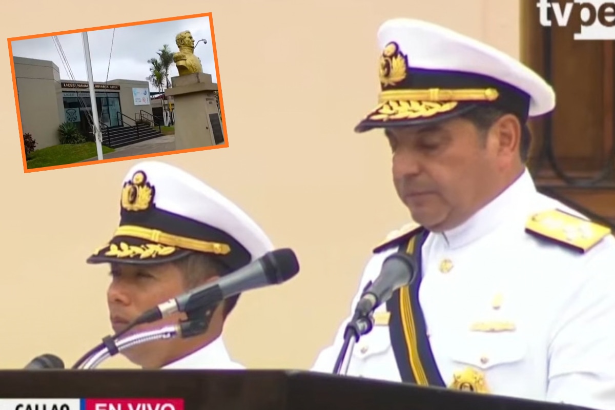 Almirante Javier Bravo De Rueda Delgado mostró su solidaridad con la víctima del Liceo Naval y sus familiares. (Tv Perú Noticias)
