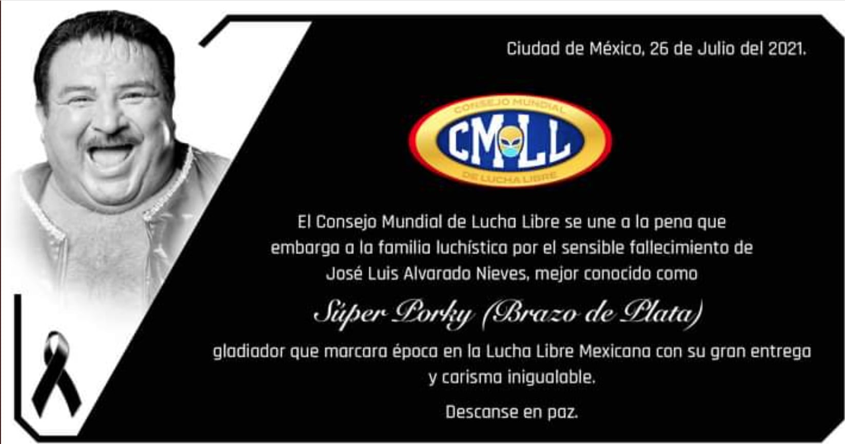 Súper Porky partió a la eternidad. ( Twitter)