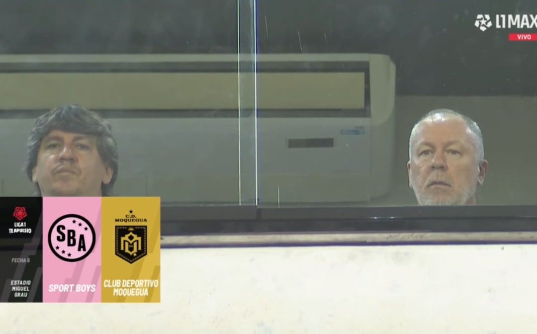 Jean Ferrari acompañó al Mano Menezes en el Estadio Miguel Grau. (Captura L1 MAX)