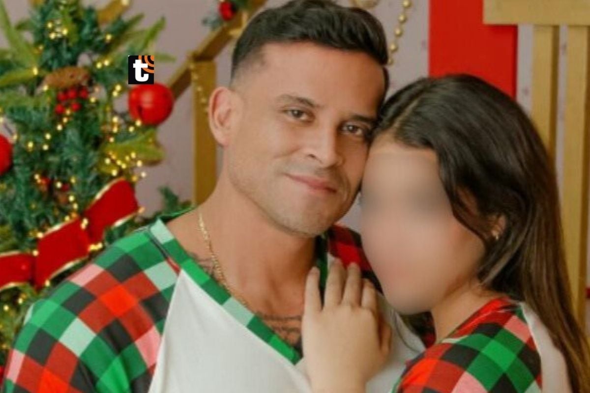 Christian Domínguez y su primogénita.