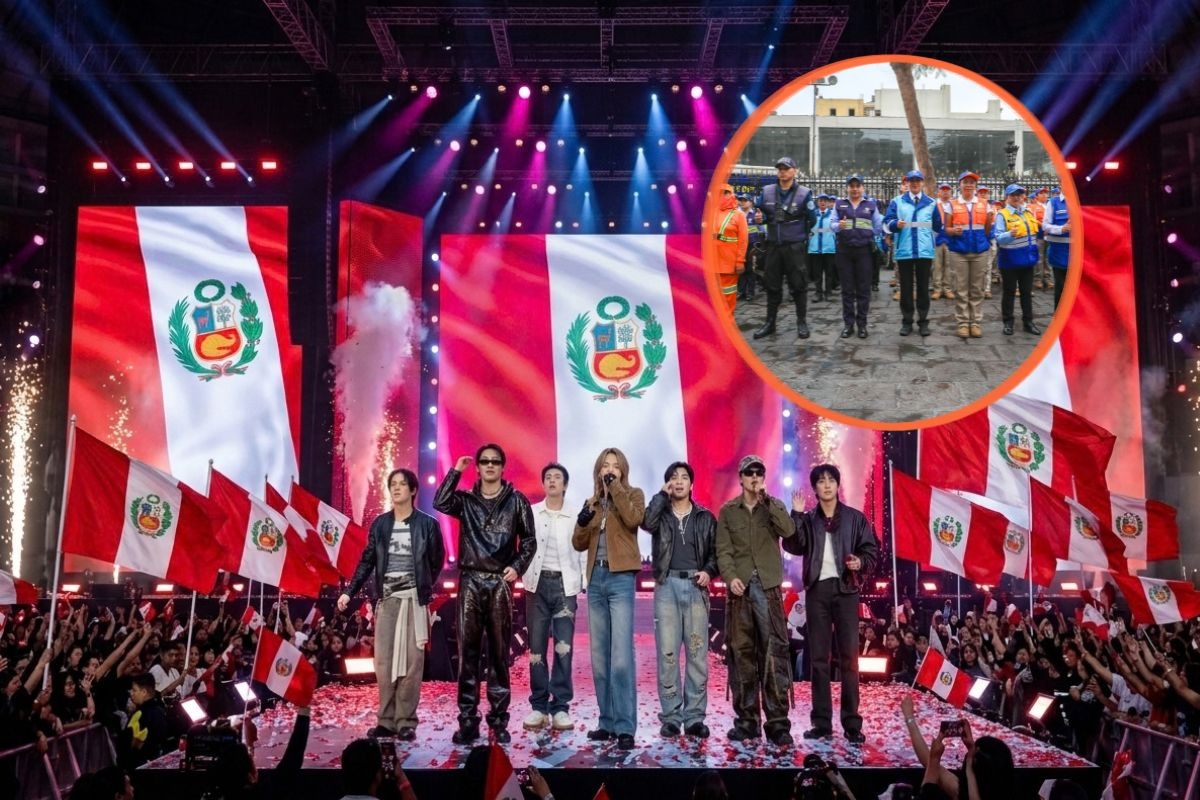 Agentes de la Municipalidad de Lima estarán atentos al desarrollo de cada concierto de BTS. Foto: Composición Trome.