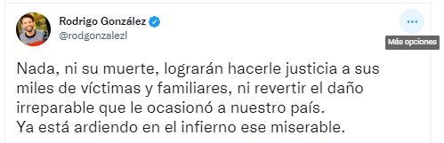 Rodrigo González tras muerte de Abimael Guzmán: “Ya está ardiendo en el infierno”