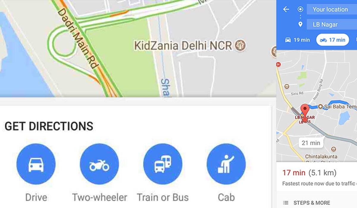 Así es como funciona el "modo motocicleta" de Google Maps. (Foto: Google)