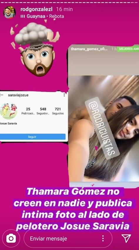 Thamara Gómez junto a futbolista. (Foto: Captura Instagram)