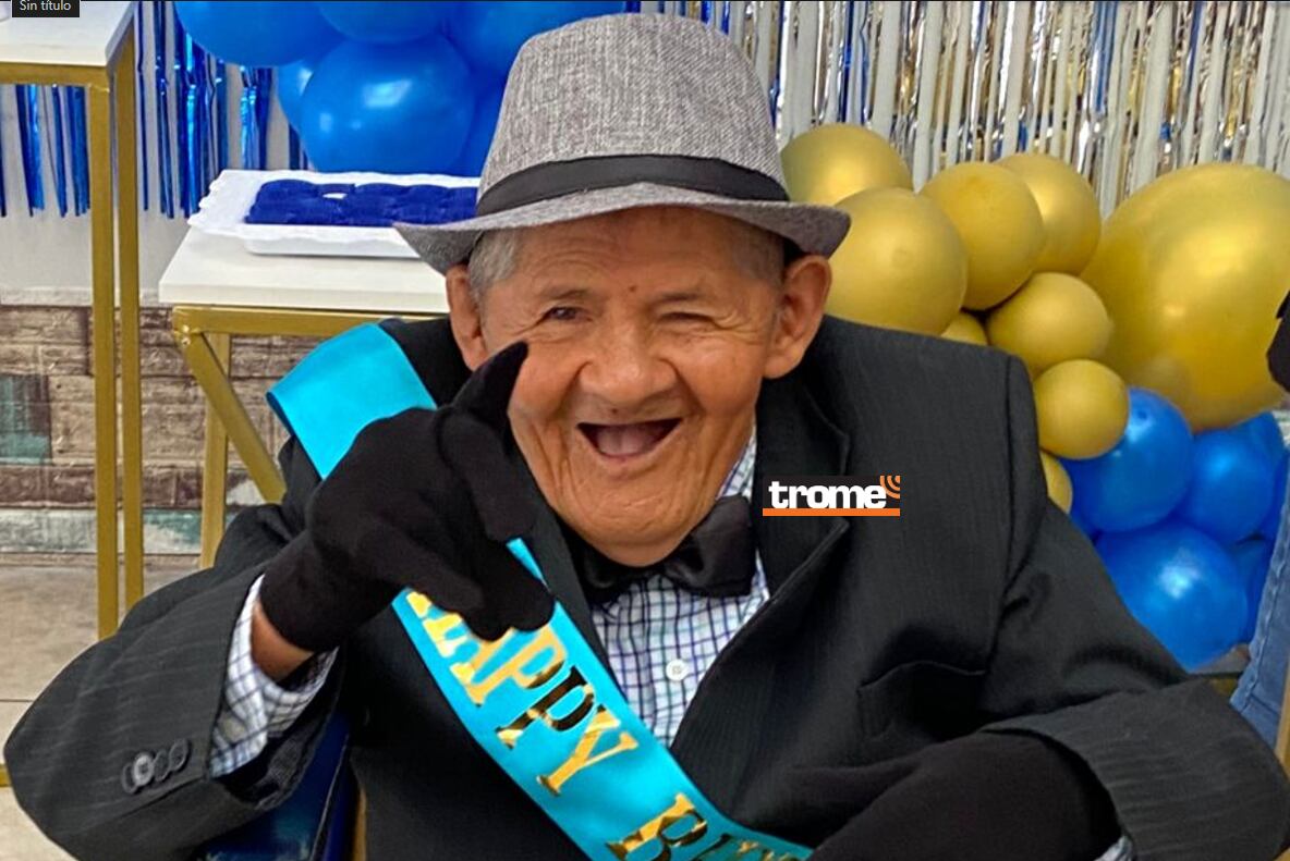 Don Aniceto, abuelito centenario, celebró con sus amigos de Inabif un nuevo año de vida: sus 110 años. (Isabel Medina / MIMP/ Trome).