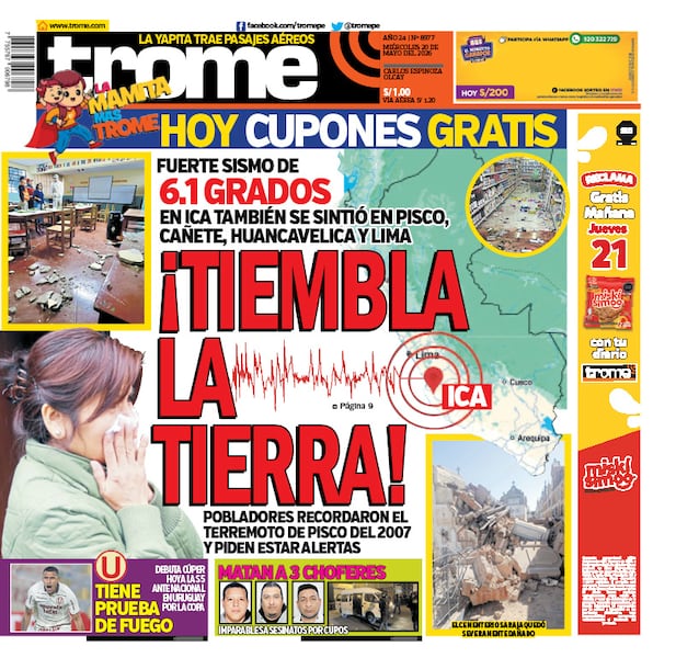 Portada Trome miércoles 20 de mayo del 2026