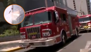 Surco: Bomberos controlan incendio en piso once de edificio de oficinas