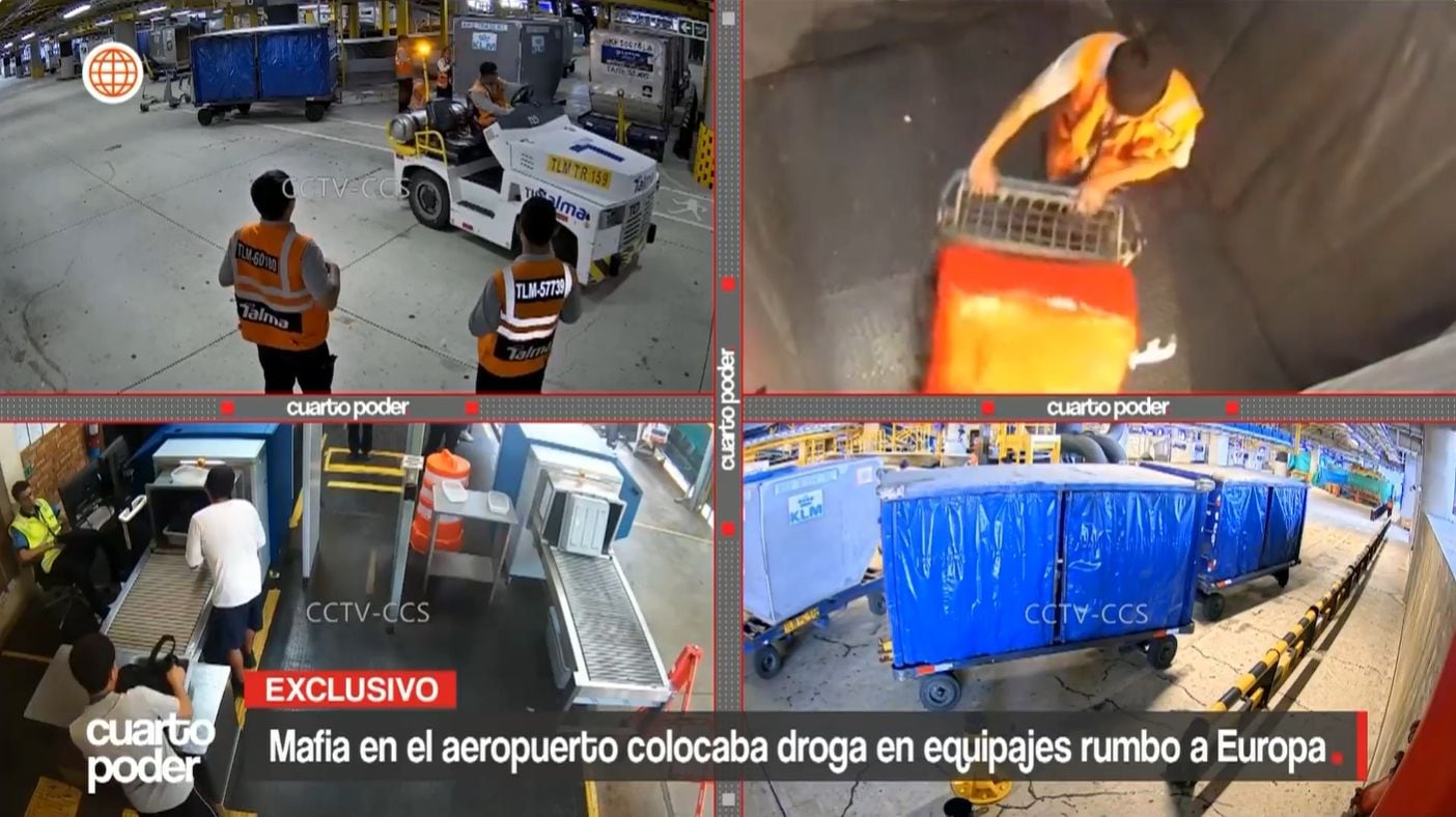 Trabajadores de Talma ponían droga en maletas de pasajeros. Foto: Cuarto Poder
