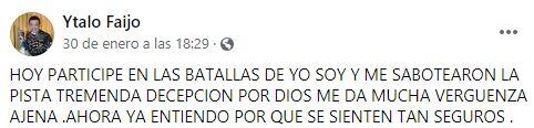 Imitador de Joe Arroyo considera que le sabotearon la presentación en 'Yo Soy'. (Facebook)