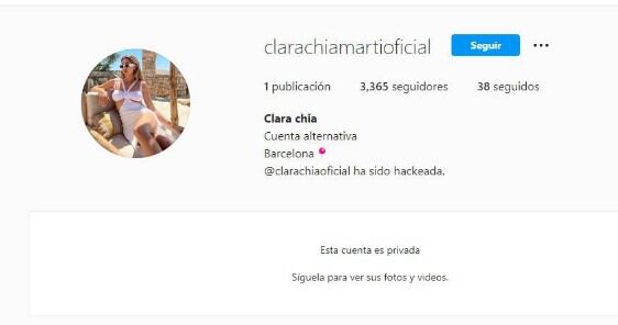 La supuesta novia de Piqué decidió poner su cuenta de Instagram en privado (Foto: Clara Chia Marti / Instagram)