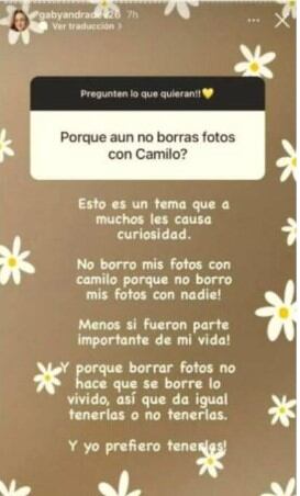 Esto respondió la ex novia de Camilo sobre si aún habla con el cantante (Foto: Gabriela Andrade/Instagram)