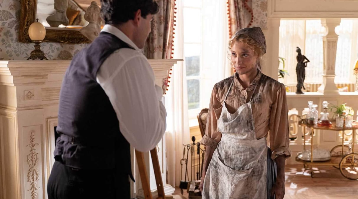 Jana Expósito (Ana Garcés) empezó a trabajar como criada en una casa acomodada en "La promesa" (Foto: RTVE)