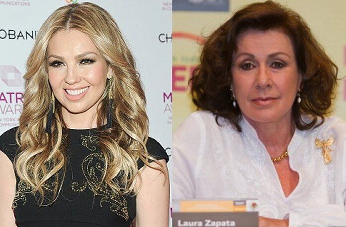 Thalía y Laura Zapata, las medias hermanas. (Foto: Getty Images)