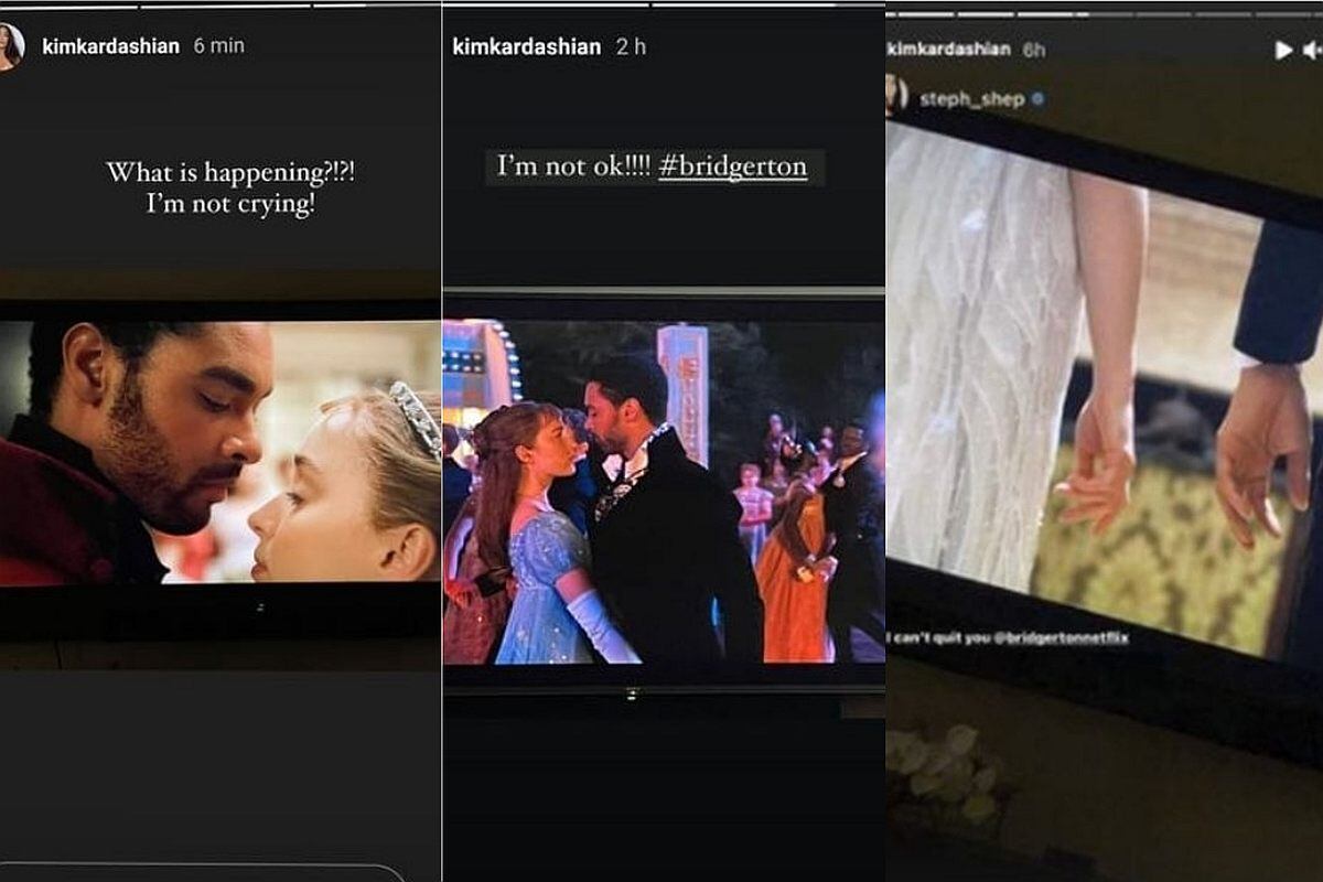 Kim Kardashian es la nueva fan de 'Bridgerton' y así lo demostró en cada publicación. (Foto: Instagram Stories)