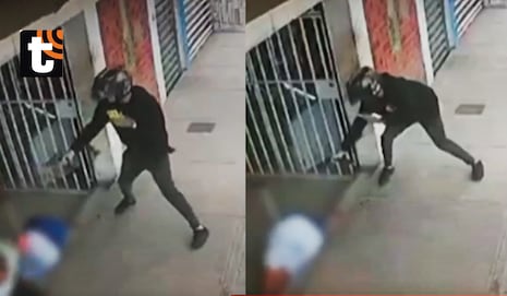 ¡Escalofriante! Sicario graba asesinato en tienda y huye tras desatar balacera frente a colegio