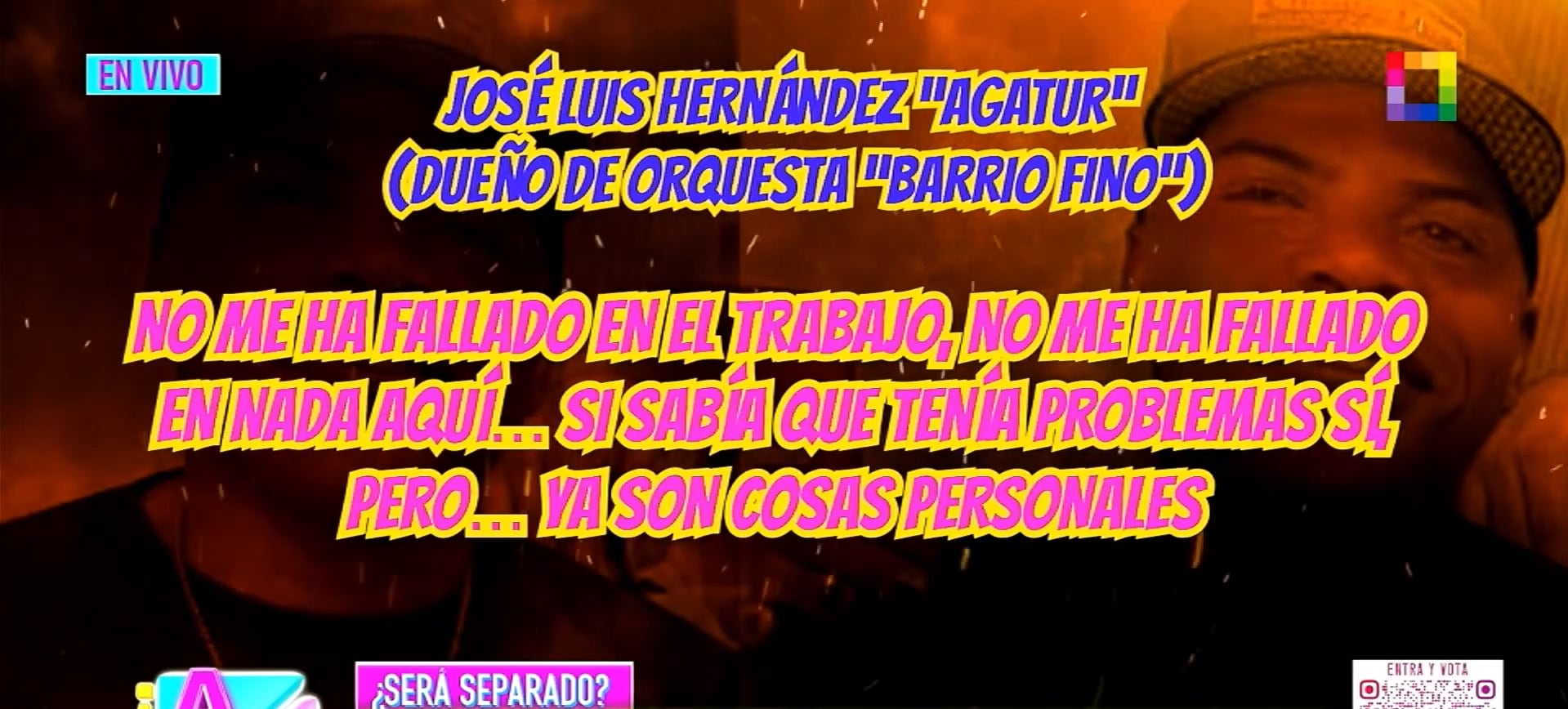 Dueño de la orquesta minimiza agresión de Bryan a Samahara. (Fuente: Amor y Fuego)