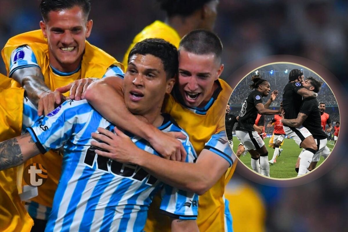 Racing festeja el segundo gol en el 'Cilindro' (Foto: EFE)