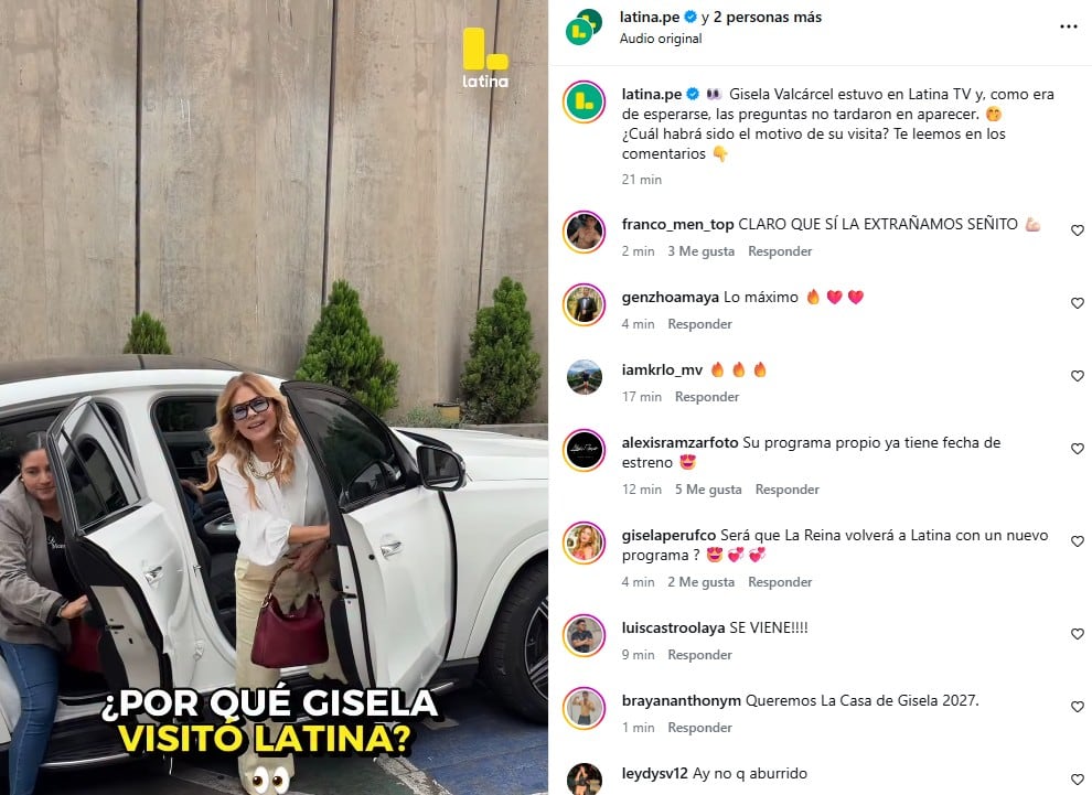 Internautas enloquecen por la llegada de Gisela a Latina.