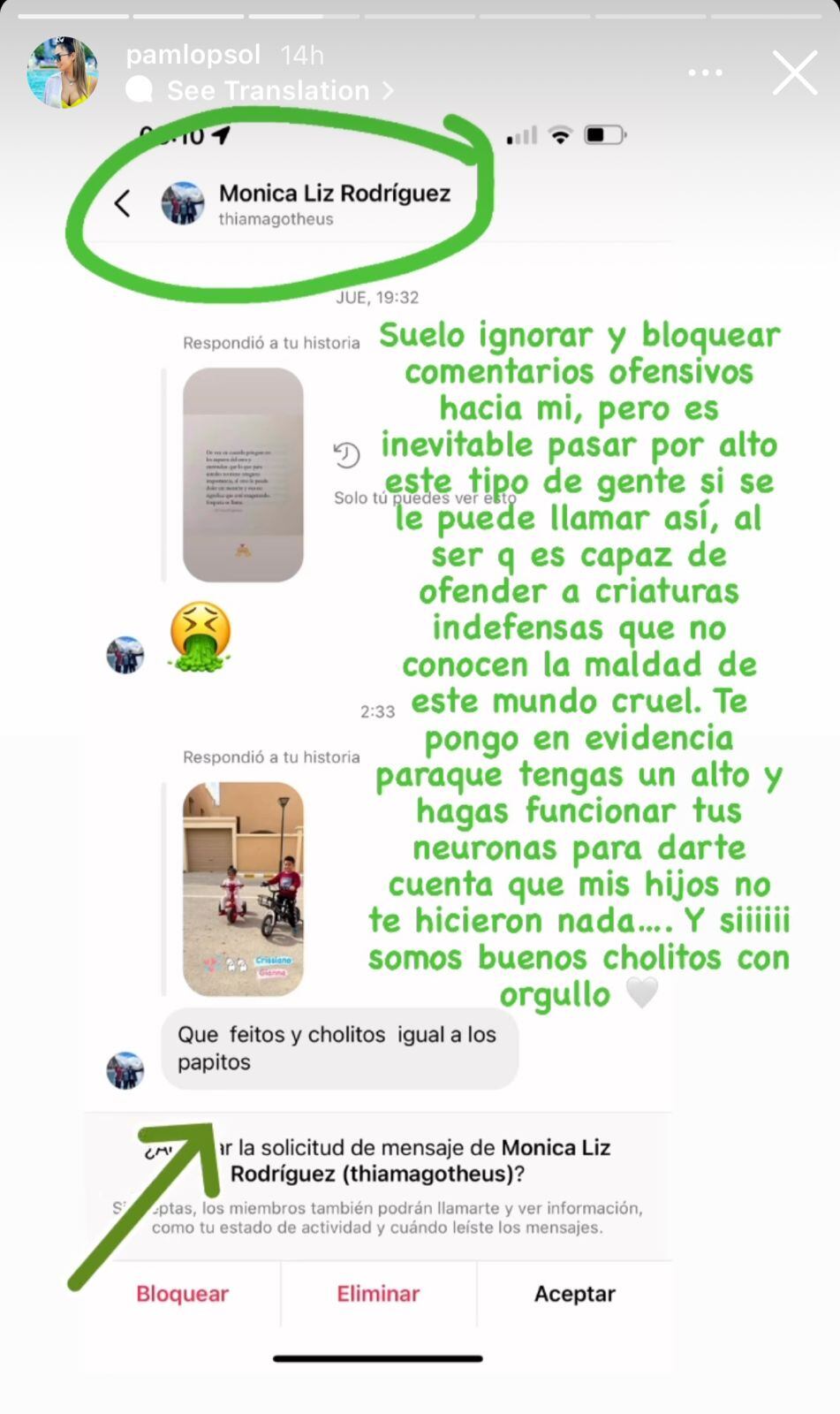 Esposa de Christian Cueva expone a usuaria de Instagram que insultó a sus hijos. Foto: Captura IG