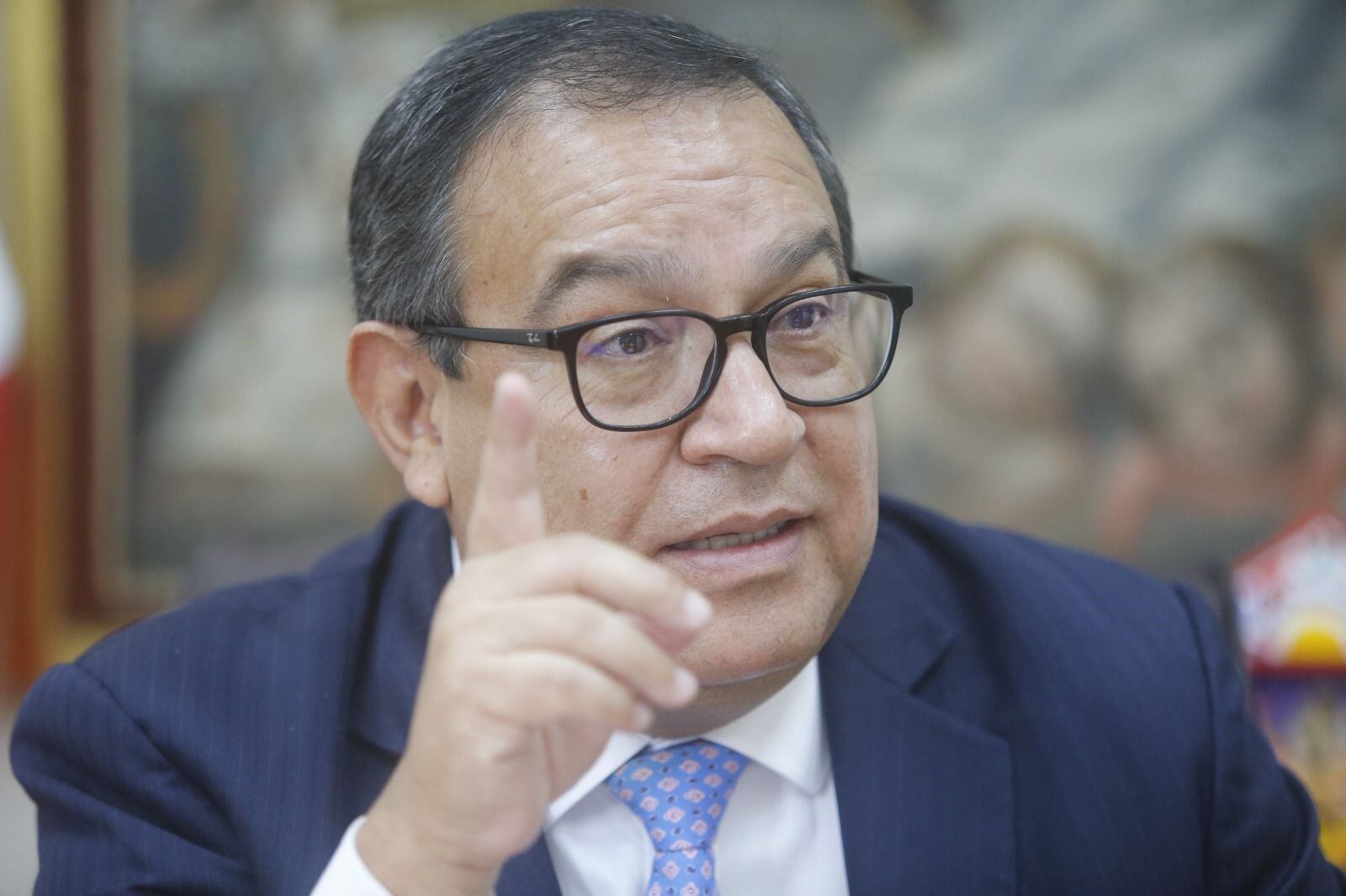 Alberto Otárola, presidente del Consejo de Ministros, en entrevista con El Comercio. Foto: GEC / Alonso Chero