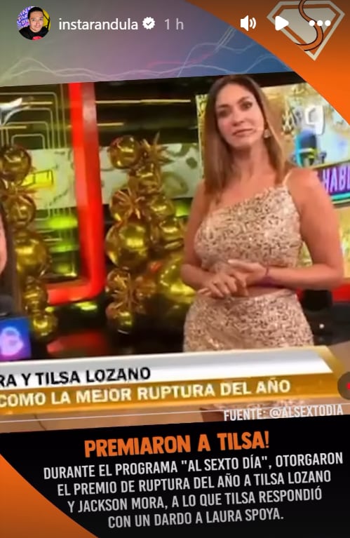Tilsa Lozano devuelve premio a Laura Spoya por 'La ruptura del año' y dice que también puede ser para ella.