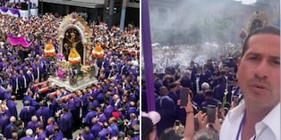 ¿Qué hacía ‘El Titi’ en Lima? Gregorio Pernía se sumó a la procesión del Señor de los Milagros