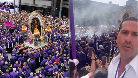 ¿Qué hacía ‘El Titi’ en Lima? Gregorio Pernía se sumó a la procesión del Señor de los Milagros