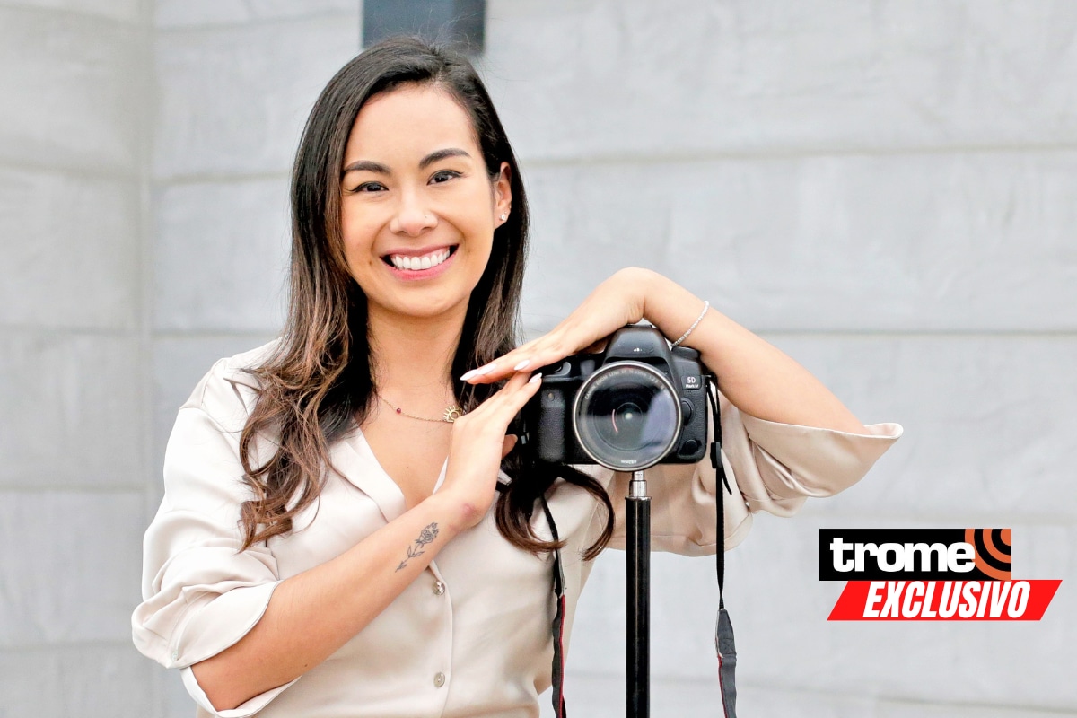 Fátima Chávez, periodista de América TV, habla con Trome. (Foto: César Bueno)