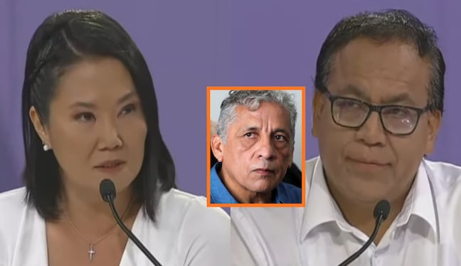 Keiko Fujimori le preguntó a Roberto Sánchez por la participación de Antauro Humala en esta campaña. (JNE)