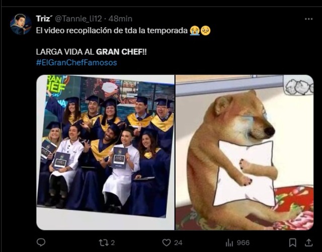 Usuarios disfrutaron con La FInal de El Gran Chef Famosos e inundaron de memes las redes sociales. (Twitter)