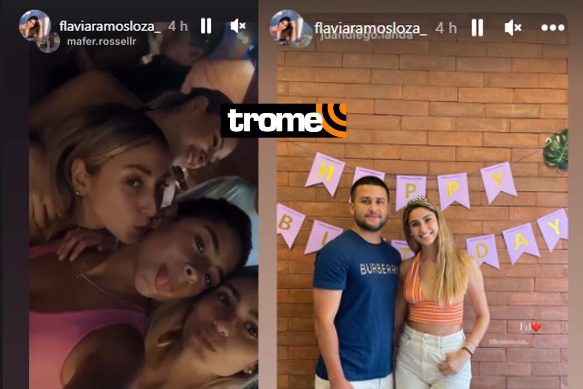 Flavia Ramos Loza junto a sus amigas y su novio. (Foto: @flaviaramosloza_).