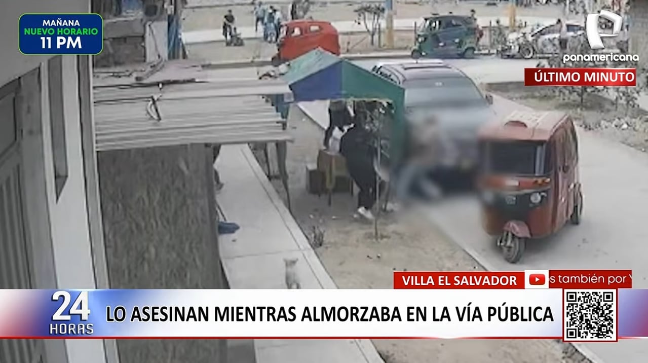 Víctima fue atacada a balazos mientras almorzaba en la vía pública en Villa El Salvador.