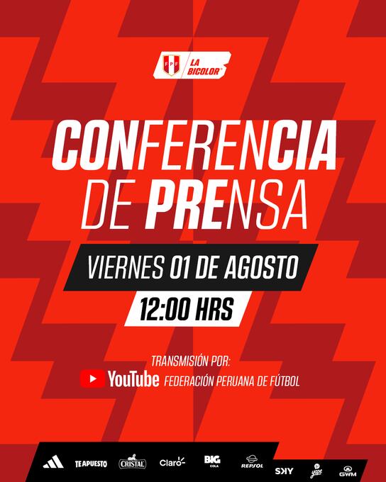 Federación anuncia conferencia de prensa desde el mediodía (Foto: @tuFPF)